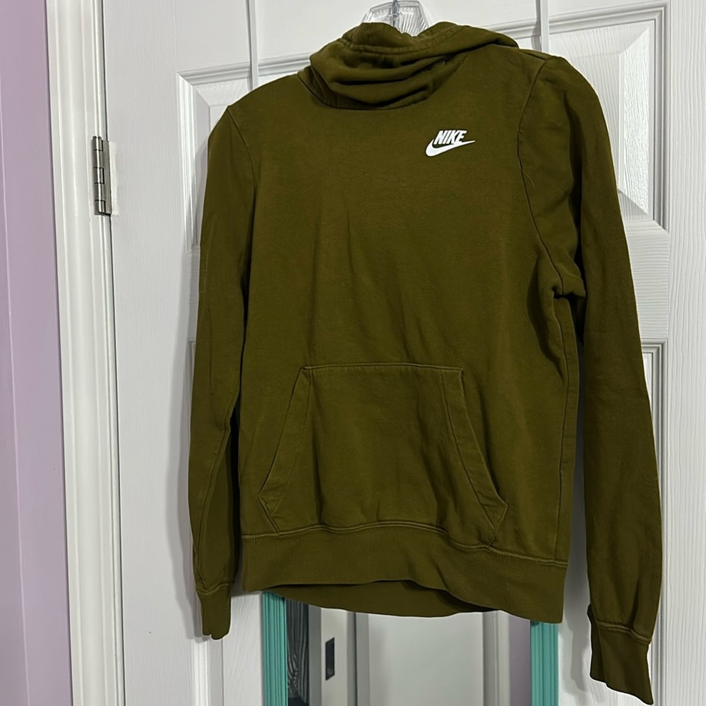 Avocado green cowl neck Nike hoodie, size XS